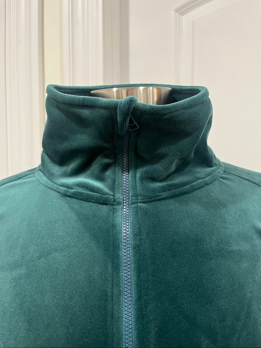 Anthropologie Saturday Sunday Rosalind Velvet Tunic Dress Teal w/ Pockets Size L - Picture 3 of 15